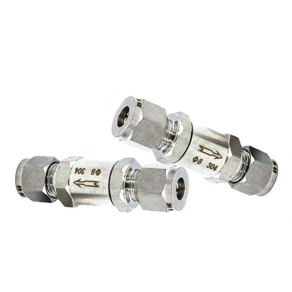 316L Stainless Steel Double Ferrule Check Valve High Pressure Instrument One Way Non Return Valve for Gas Liquid Pipeline