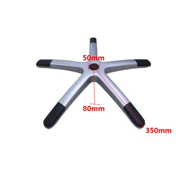 High quality 700mm silver Nylon Office Chair Base with Lumbar Support and Casters