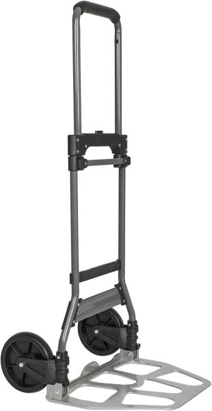 Folding Hand Truck Dolly, 264 Lb Capacity Heavy-Duty Luggage Trolley Cart Telescoping Handle and PP+EVA Wheels