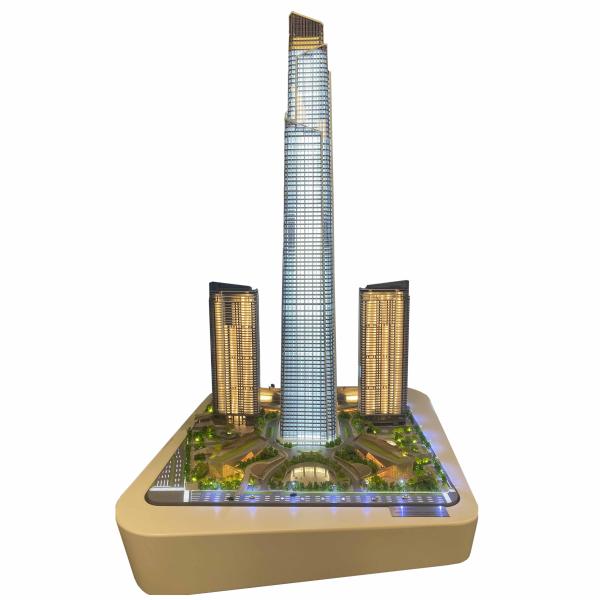 Custom High Precision Architectural Scale Model Modern Commercial Tower Display Model