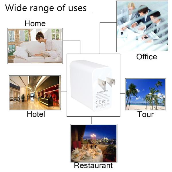 US Plug 2-Port Wall Charger – 45W Fast Charging Adapter with USB-C and USB-A Output for Phone, Tablet, Laptop, Home & Travel Use