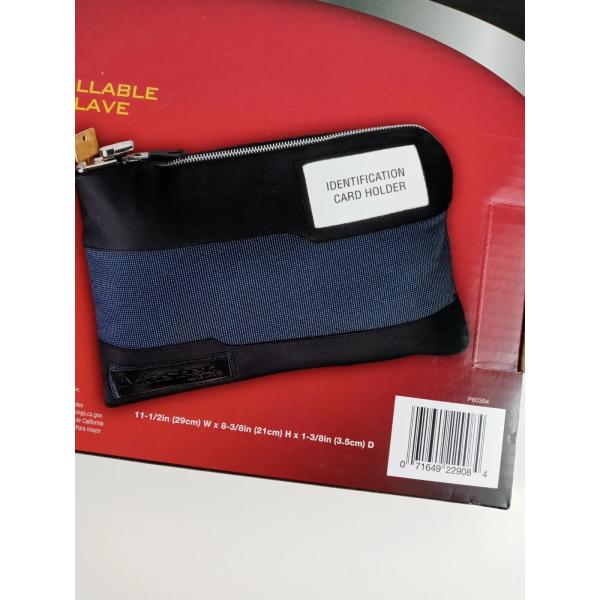 WATERPROOF CASH BAG WITH LOCK AND 2 KEYS, NYLON FILE BAG, ZIPPERED BANK DEPOSIT BAG,