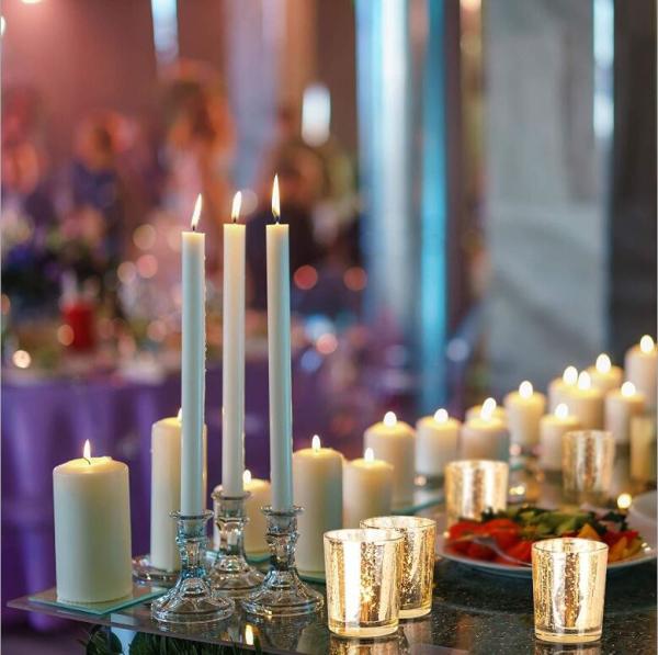 Mercury Glass Votive Candle Holder Speckled Gold Candle Holders for Weddings and Home Decor