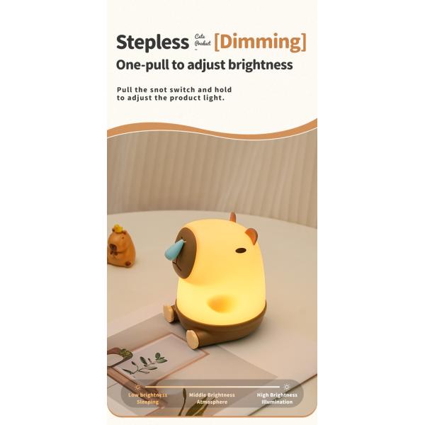 Decoración de habitaciones creativas LED Snottybara luz nocturna USB recargable dibujos animados de animales de la guardería lámpara de silicona