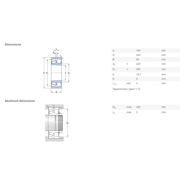 22238cckw33 190 X 340 X 92 Mm Construction Equipment Bearings , P4 Bearings
