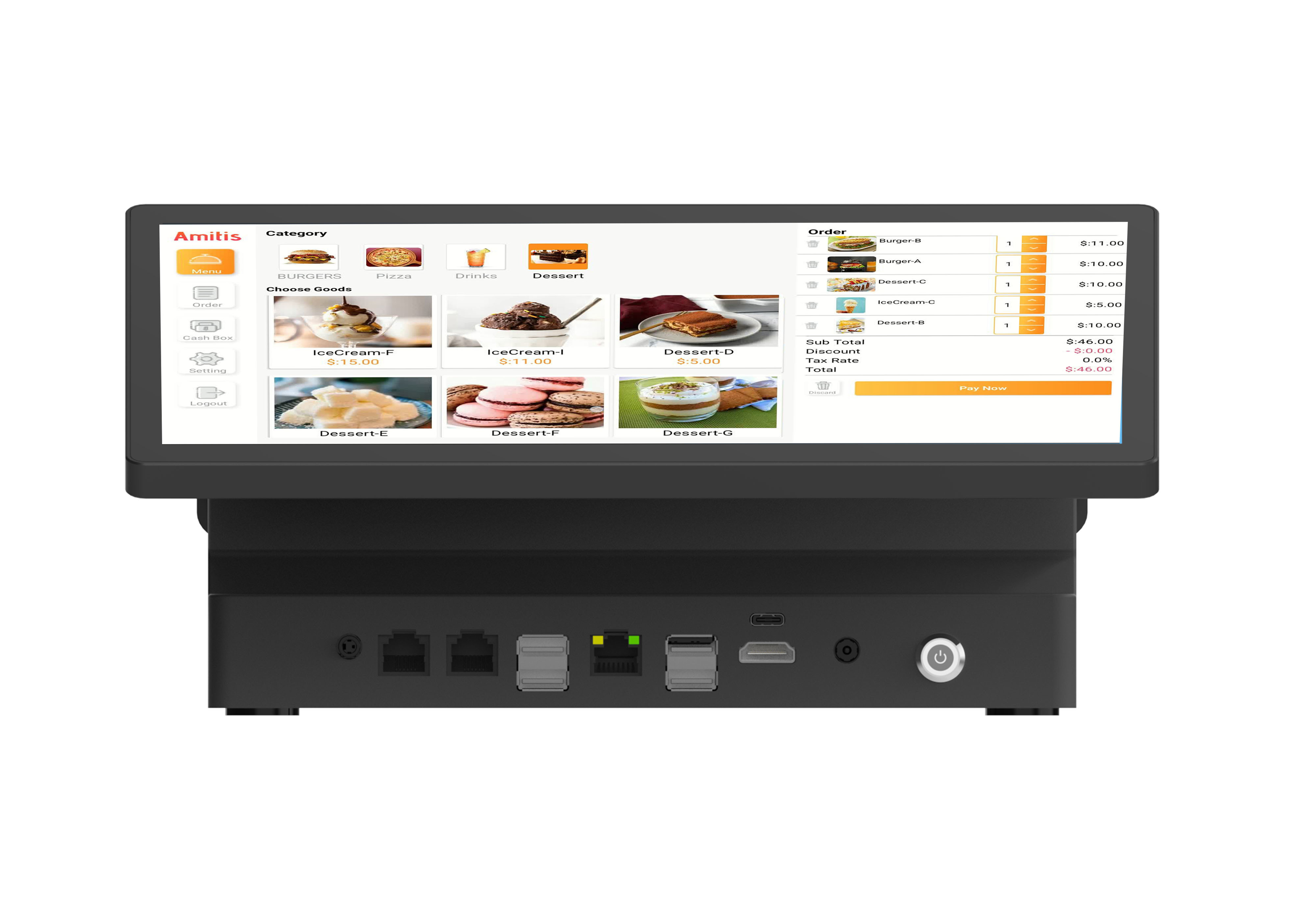 Mini POS 11.6 Dual Screen All In One Space Saving Design For Retail Dining