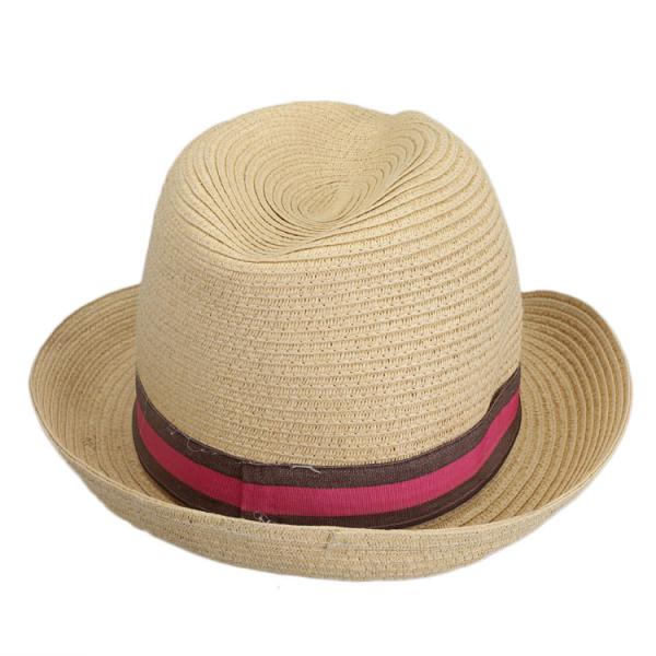 Outdoor Vacation Mens Black Straw Fedora Hat Womens Summer 54cm 58cm