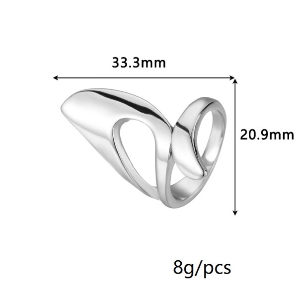 Fashion New 18K Gold Plated Stainless Steel Open Ring With Adjustable Size and a High End Irregular Jewelry Rings