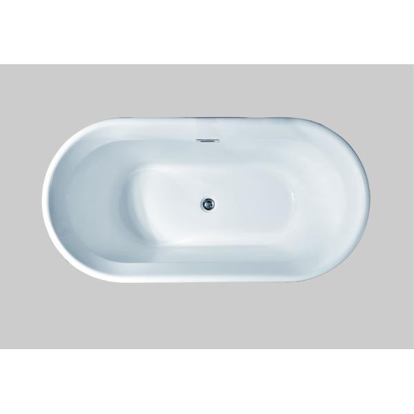1700mm Bathroom Whirlpool Soaking Fiberglass Freestanding Tub Bath With Drainer ODM