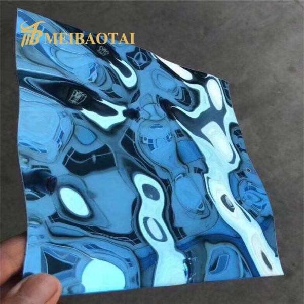Ondinha de revestimento da água da cor azul de aço inoxidável decorativa da chapa metálica PVD