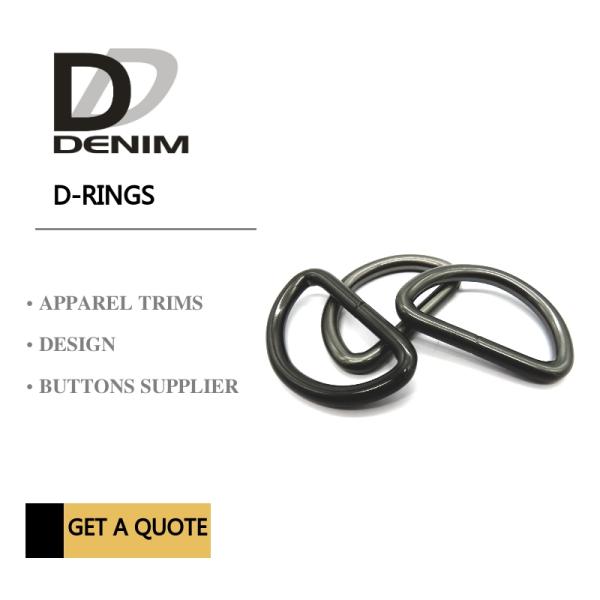 Black Ancient Silver metal d rings Clothing Buckles Trims Standard Size 1.5cm ~ 5cm