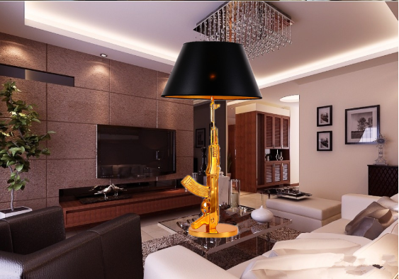 Nordic Classical ak47 lamp Rifle Lounge Floor Lamp Personality Design Corner Decor gun lamp(WH-MFL-14)