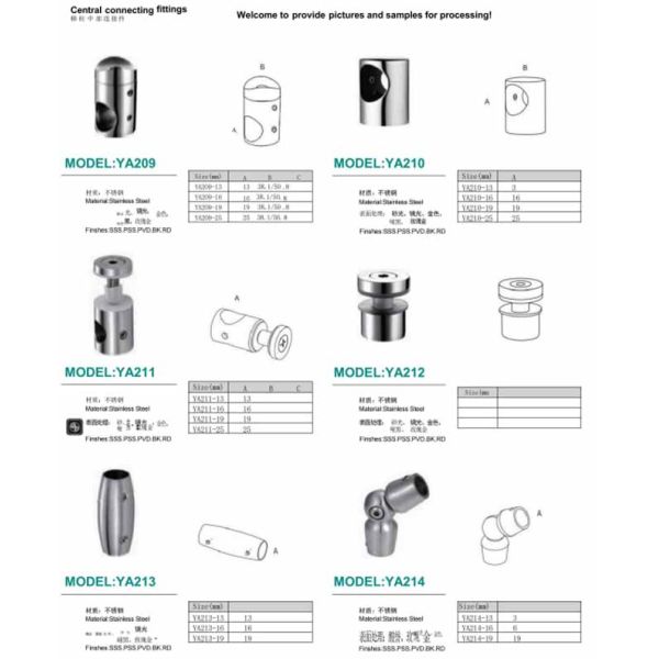 Hot Selling Modern Style 12mm Satin Finish Handrail Railing Fittings Round Plastic Connector Hardware for Outdoor Balcony Deck