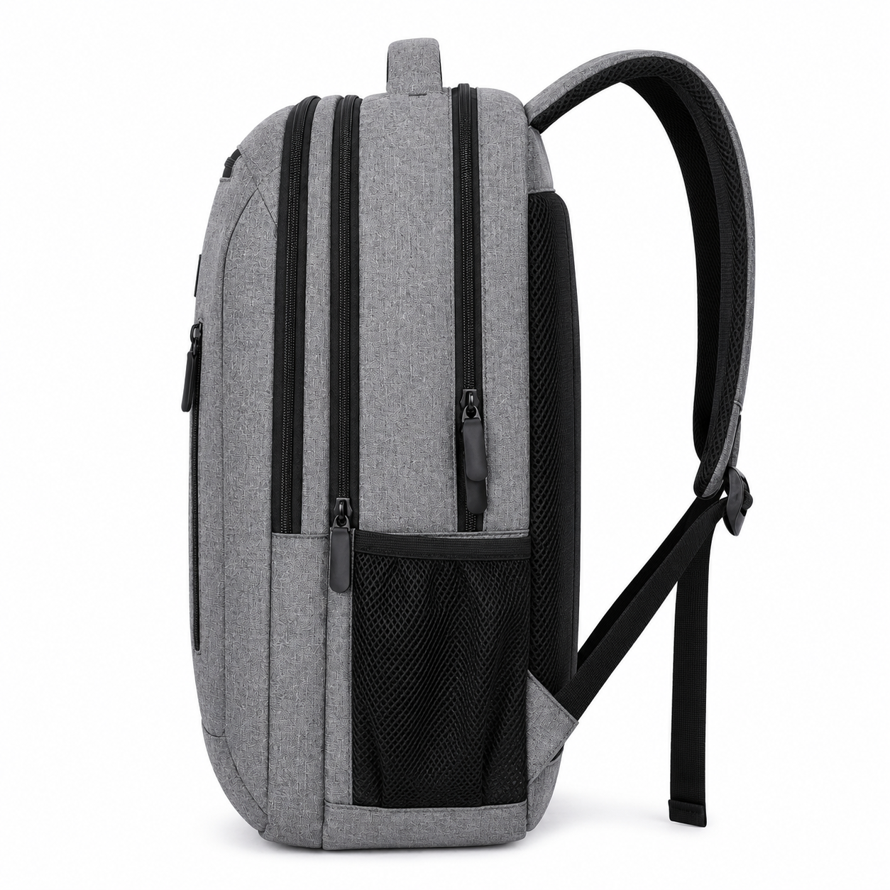 15.6-Inch Travel Laptop Backpack with Multi-Compartment Storage, Luggage Strap, Anti-Theft Pocket & Breathable Padded Back, Grey