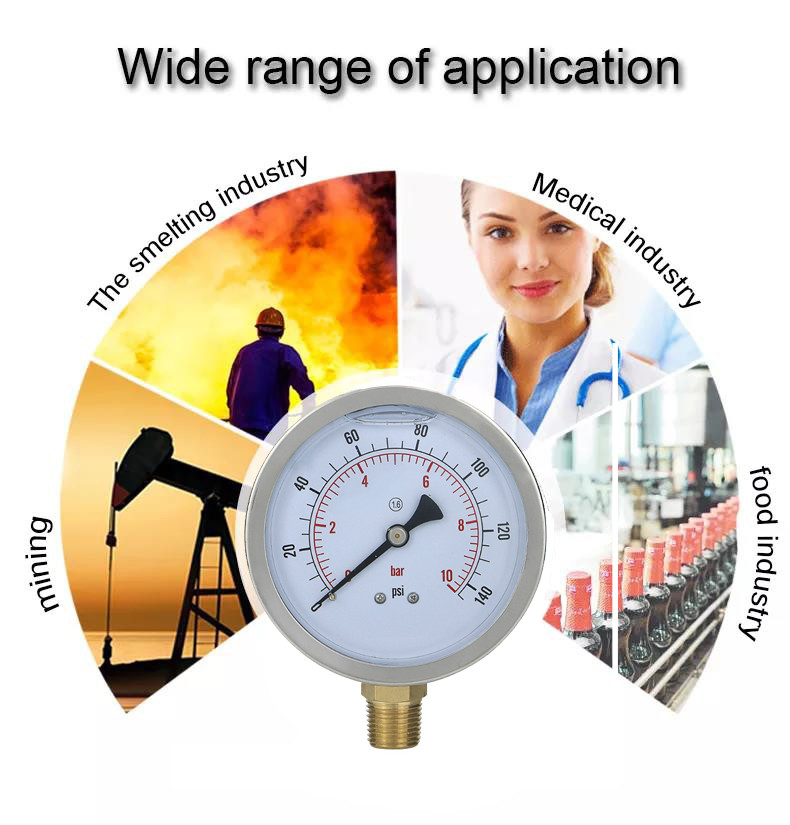 YN100 400bar Shock Proof Manometer for Accurate Readings in 's Industrial Sector