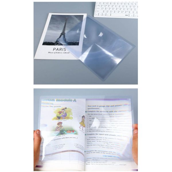 3X Large Size Full Page PVC Plastic Magnifying Sheet, A4 Full Page Handheld Reading Magnifier