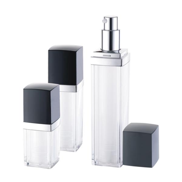 Square Cosmetic Airless Bottle Lotion 1 Oz Airless Pump Bottle 50ml Double Wall
