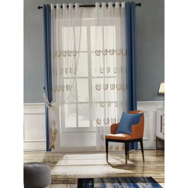 Hollowed White Cotton Lace Embroidery Muslin Curtains Blackout Window Hotels Hospitals