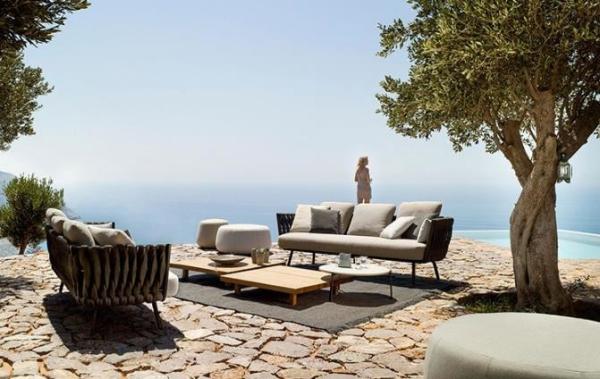 Anti UV Outdoor Rattan Garden Sofa , Luxury Rattan Patio Sofa Furniture
