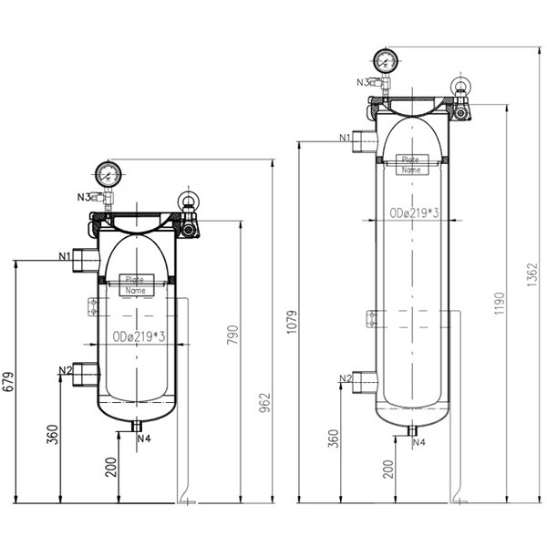 Sturdy High Pressure Stainless Steel Bag Filter Housing ISO 9001
