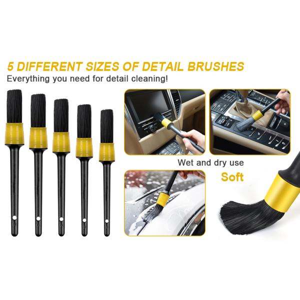 Car Cleaning Tools Kit, Car Detailing Kit, Car Detailing Brush Set with Carry Bag, Auto Drill Brush Car Wash Kit