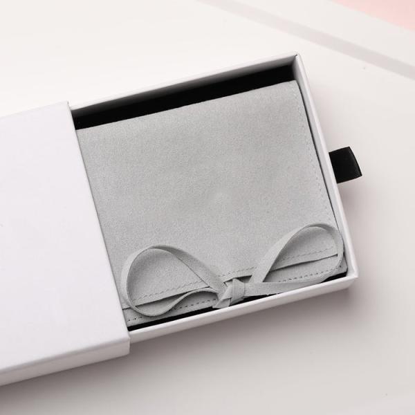 Caixa de presente de empacotamento da joia do projeto da guarda-joias com o malote de empacotamento da joia de Ring Paper Box Luxury Microfiber