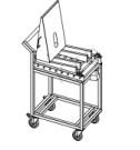 Industrial Vertical Transport Trolley Aluminum Tube L RACK Transporter Trolley