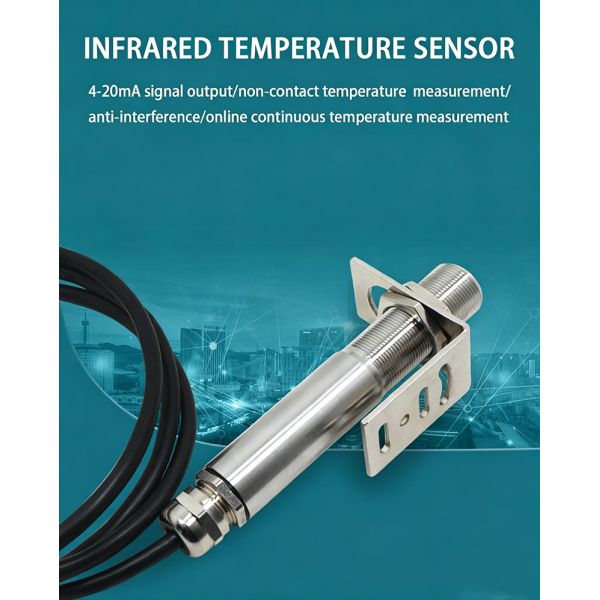 Industrial Stainless Steel RS485 Infrared Temperature Sensor Supports Modbus RTU Online Temperature Probe