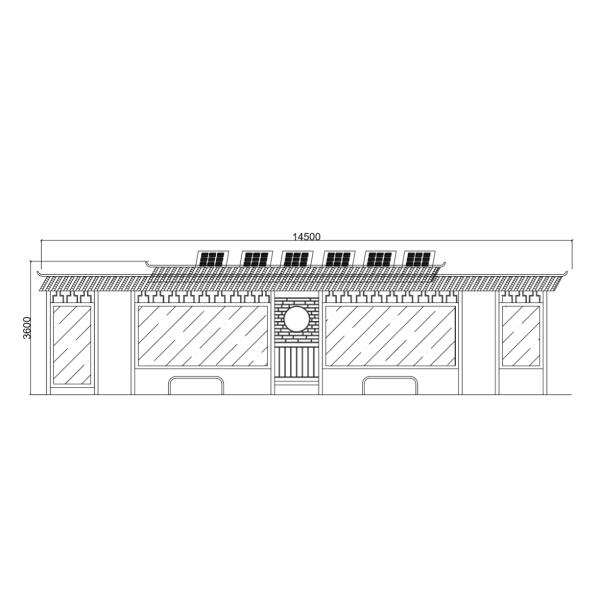 Archaized Stainless Steel L6000mm Solar Bus Shelter