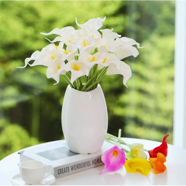 High-end cream-style pu calla lily bouquet artificial flower home decoration living room dining table counter shopping mall table decoration