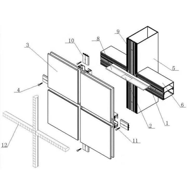 Фасад ненесущей стены алюминиевой ненесущей стены низкий e моды застекленный двойником стеклянный