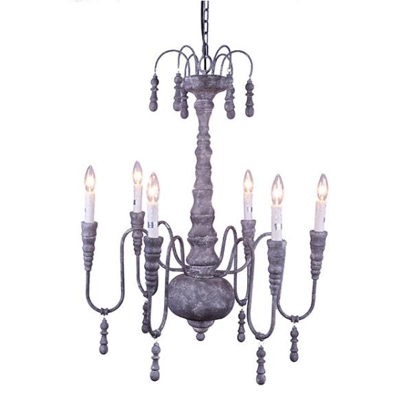 Antique Rusty Iron Weathered Wood Industrial Pendant Light (WH-CI-19)