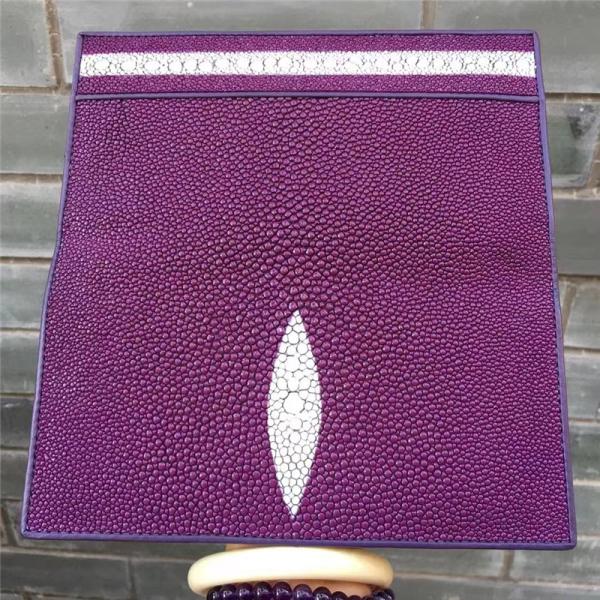 Unisex Style Authentic Stingray Skin Women Men Slim Bifold Wallet Card Bag Genuine Leather Female Male Thin Clutch Purse