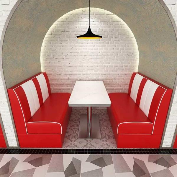 Restaurante retro americano Sofa Set Single Side Dining Counch longo do projeto moderno