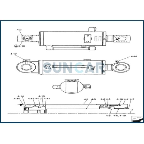 СЛУЧАЙ CX31B CX36B пригонок комплекта для ремонта уплотнения цилиндра лезвия Dozer PX01V00043R300