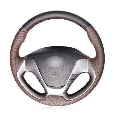 Leather Steering Wheel Cover For Kia Ceed Cee'd K3 Cerato Forte Koup Forte5 2012-2018