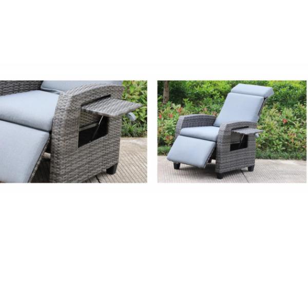 Luxury Outdoor Indoor Rattan Lounge Chair Furniture Set Wicker Single Sofa Garden Recliner Lying Bed