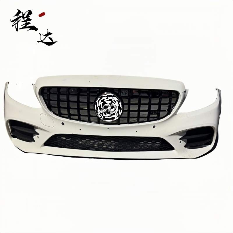 Aftermarket GT R Style Grille Front Bumper Assembly for Mercedes C Class W205 C200 C260 C300 2015-2019 Black Silver Car Body Kit