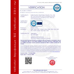 Hefei Teclion Machinery Industry Co.,Ltd. Certifications