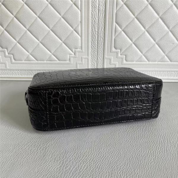 Genuine Crocodile Belly Skin Men Small Flap Bag Waistlets Clutch Purse Exotic Real Alligator Leather Male Shoulder Bag