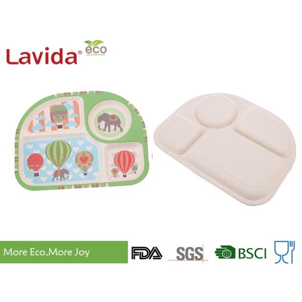 Free Heavy Metals Bamboo Childrens Dinner Set , 5 PC Set Bamboo Fiber Tableware