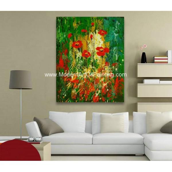 Красочная абстрактная флористическая картина покрашенная вручную с размером или цветом подгонянными текстурой