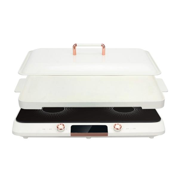 Household 2000W Electric Induction Cooker with Touch Buttons and Ceramic Glass Plate