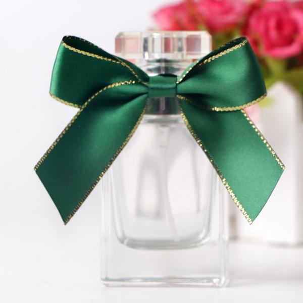 Customized Mini Packaging Bow with Handmade Gold Wired Satin Ribbon Handmade