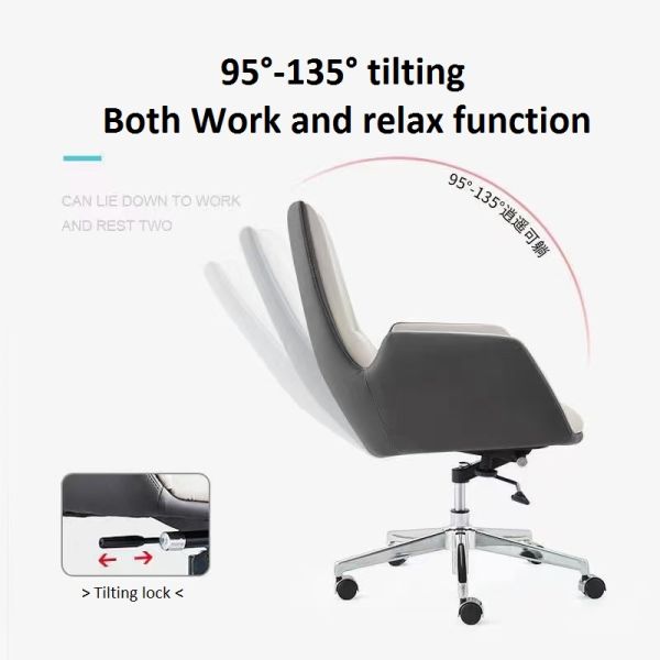 Executive High Back PU Leather Chair Ergonomic Modern Office Chair