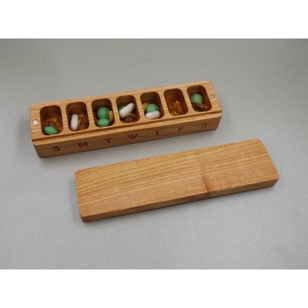 Mini Wooden Box Portable Medicine Container 7 Day Pill Case Organizer Nature Ornament