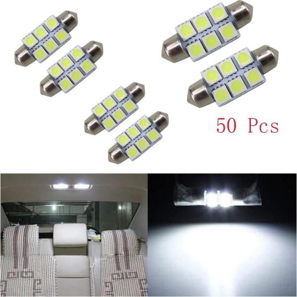 Bóveda interior DC blanco azul 12V 31m m del bulbo de lámpara de las luces del coche del adorno C5W 5050 6SMD LED 36m m 39m m 41m m