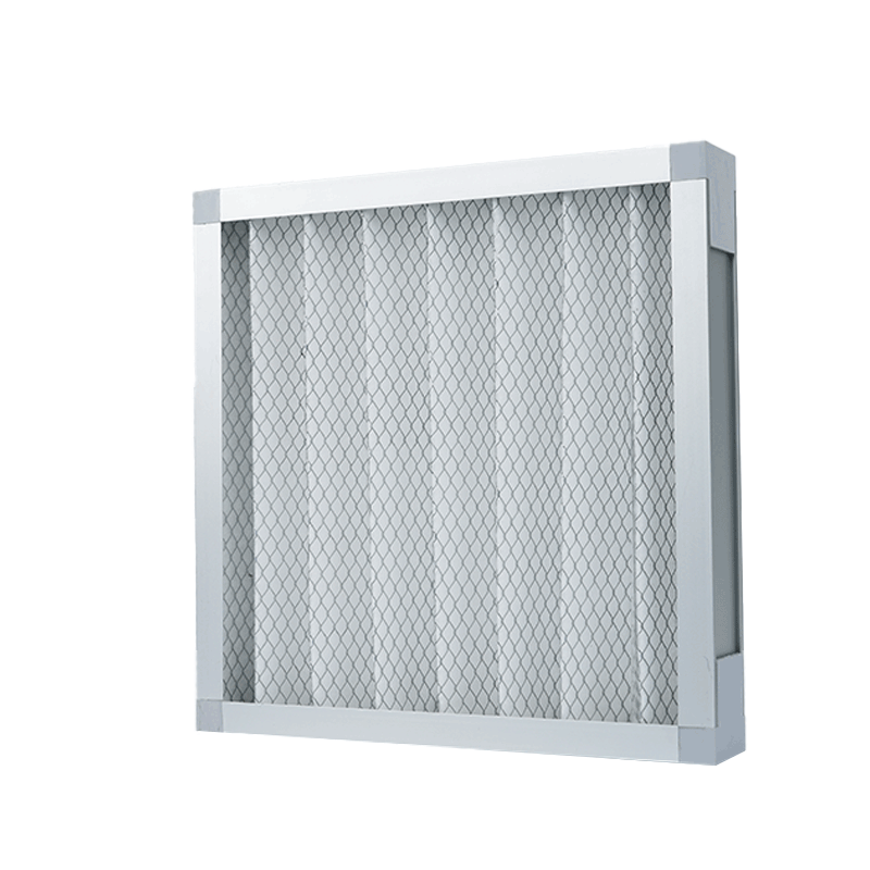 Industrial Multilayer HEPA V Bank Air Filter Screen Metal Frame Custom