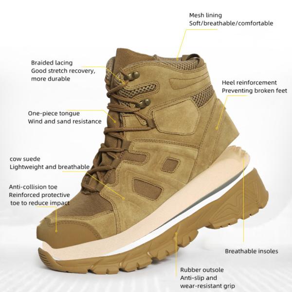 Outdoor Mountaineering Tiger Wolf Combat Boots Mid-Top Black Tactical Boots