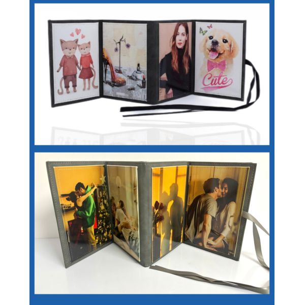 Factory Direct Sublimation Photo Frame PU Foldable Photo Album Custom logo Printing Film Memory Picture Frame for Home Decor